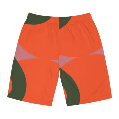 Pink & Green Shape Distortion - Men's Broad Shorts